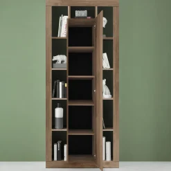 Colonna libreria 95x217h cm 1 anta rovere scuro Trilogy