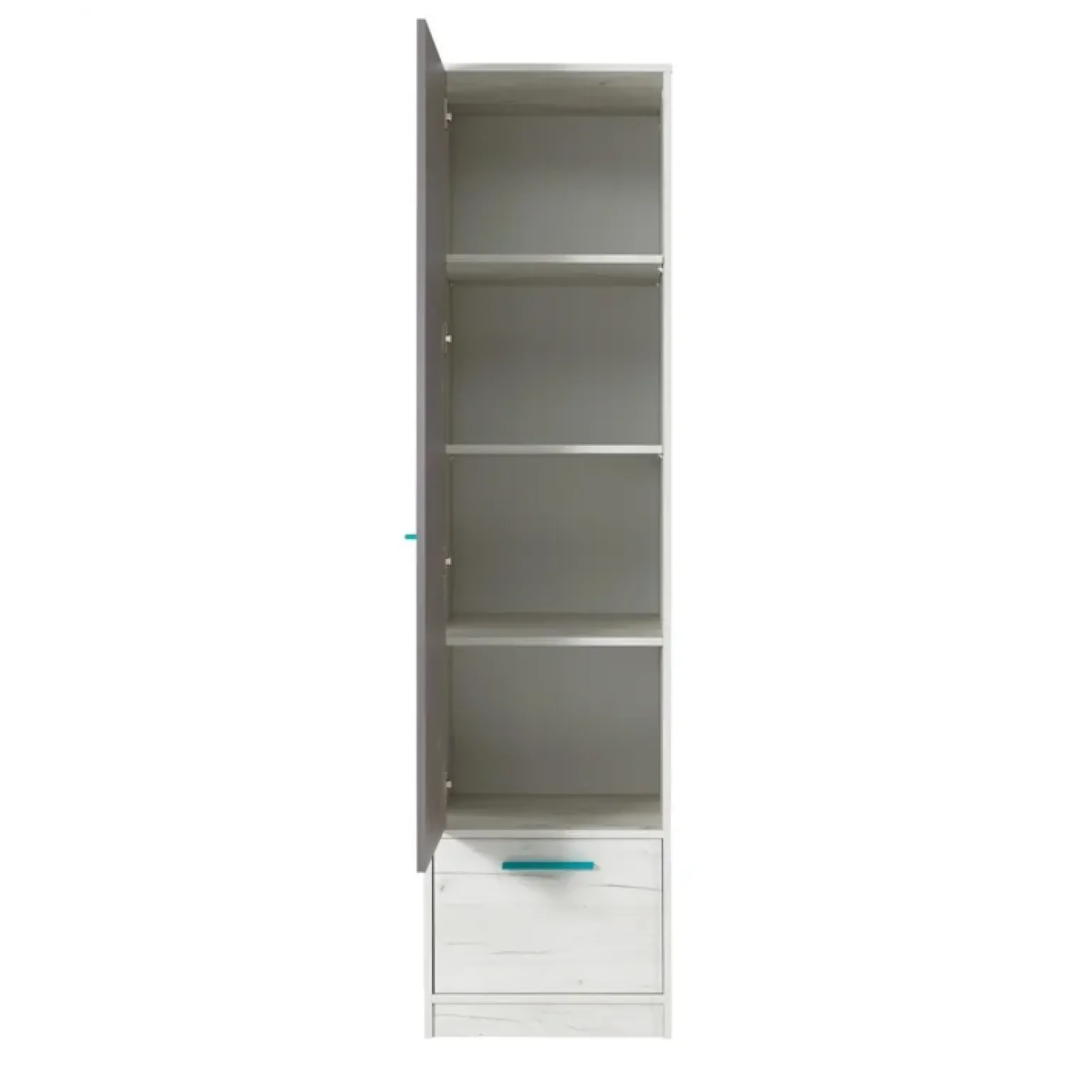 Colonna 50x195h cm 1 anta 1 cassetto cameretta bianco pino grigio blu Maya Gihome®