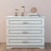 Comò classico 99x78h cm 3 cassetti bianco opaco Friuli