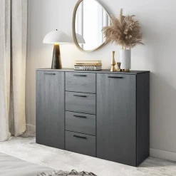 Comò 132x93h cm 2 ante 4 cassetti ossido Cortina Gihome®