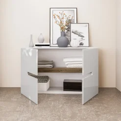 Comò 120x79h cm 2 ante bianco lucido Biancastagno