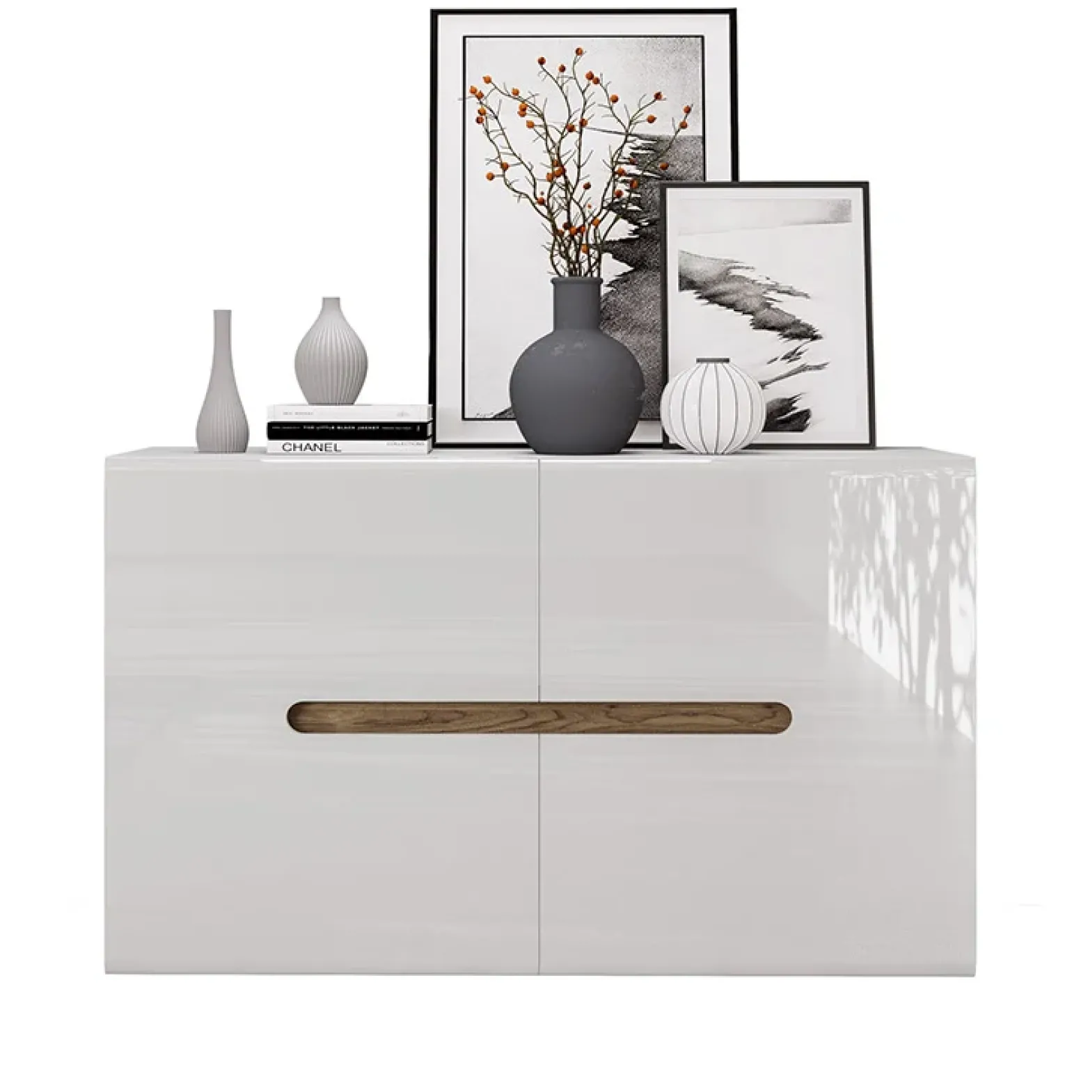 Comò 120x79h cm 2 ante bianco lucido Biancastagno