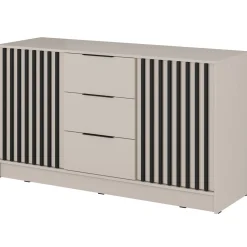 Comò 155x86h cm 2 ante con cassetti moderno beige cashmere Miller