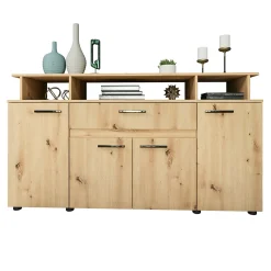 Comò 154x85h cm 4 ante moderno in rovere rustico Pippo
