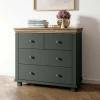 Comò 90x81h cm 4 cassetti moderno verde quercia Texel