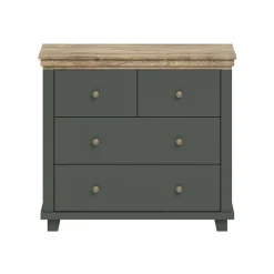 Comò 90x81h cm 4 cassetti moderno verde quercia Texel