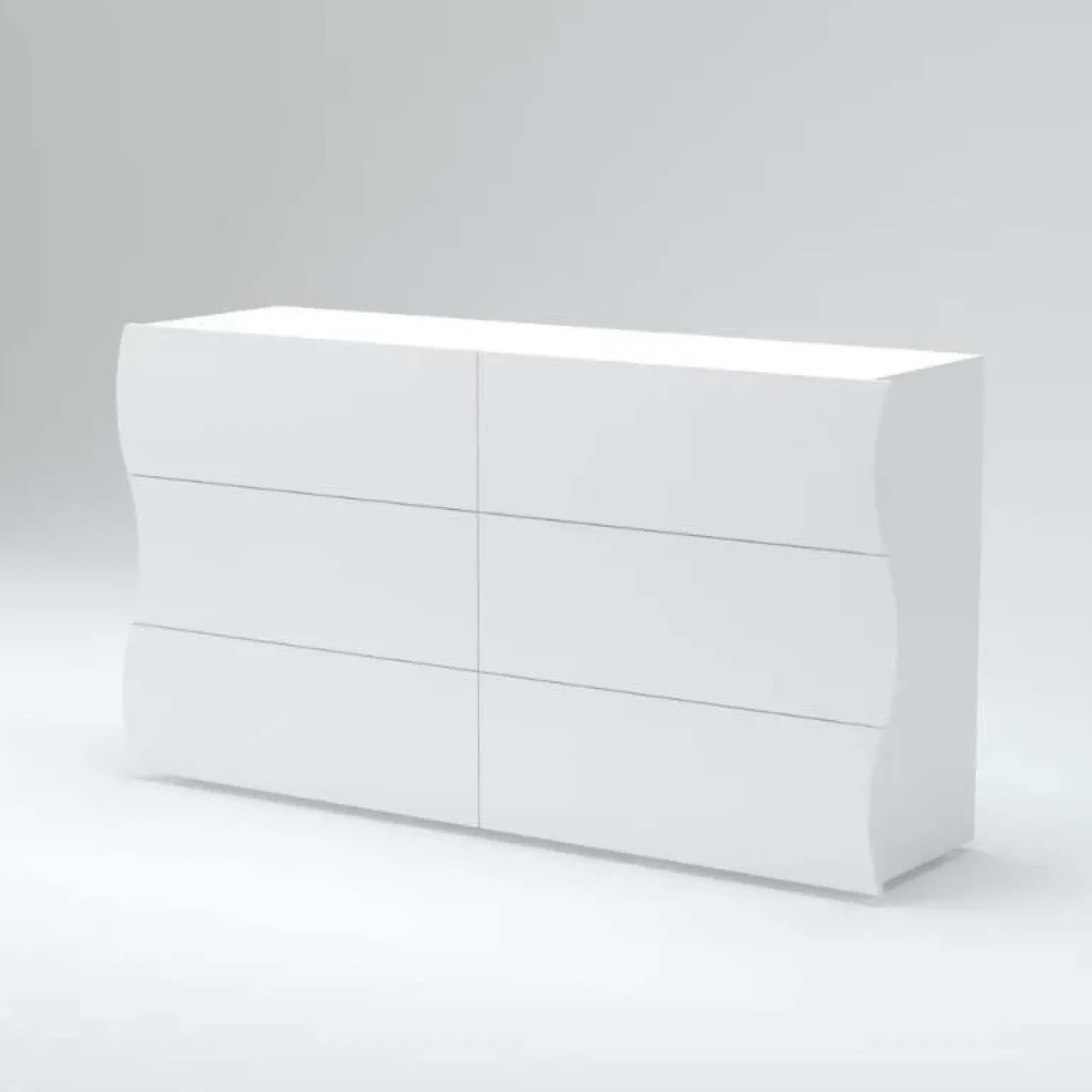 Comò 155x82h cm 6 cassetti moderno bianco lucido Sea Gihome®