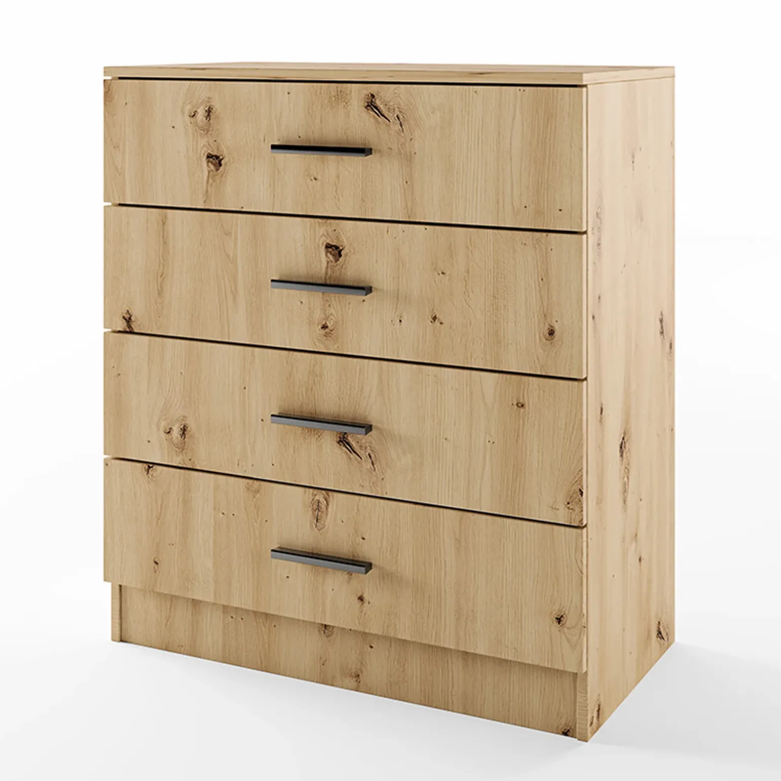 Comò 80x91h cm 4 cassetti moderno rovere rustico Cavour Gihome®