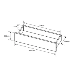 Comò 138x91h cm con cassetti moderno bianco lucido rovere Noa
