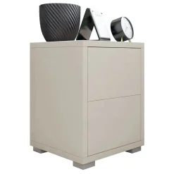 Comodino 30x38h cm 2 cassetti moderni beige Eindhoven