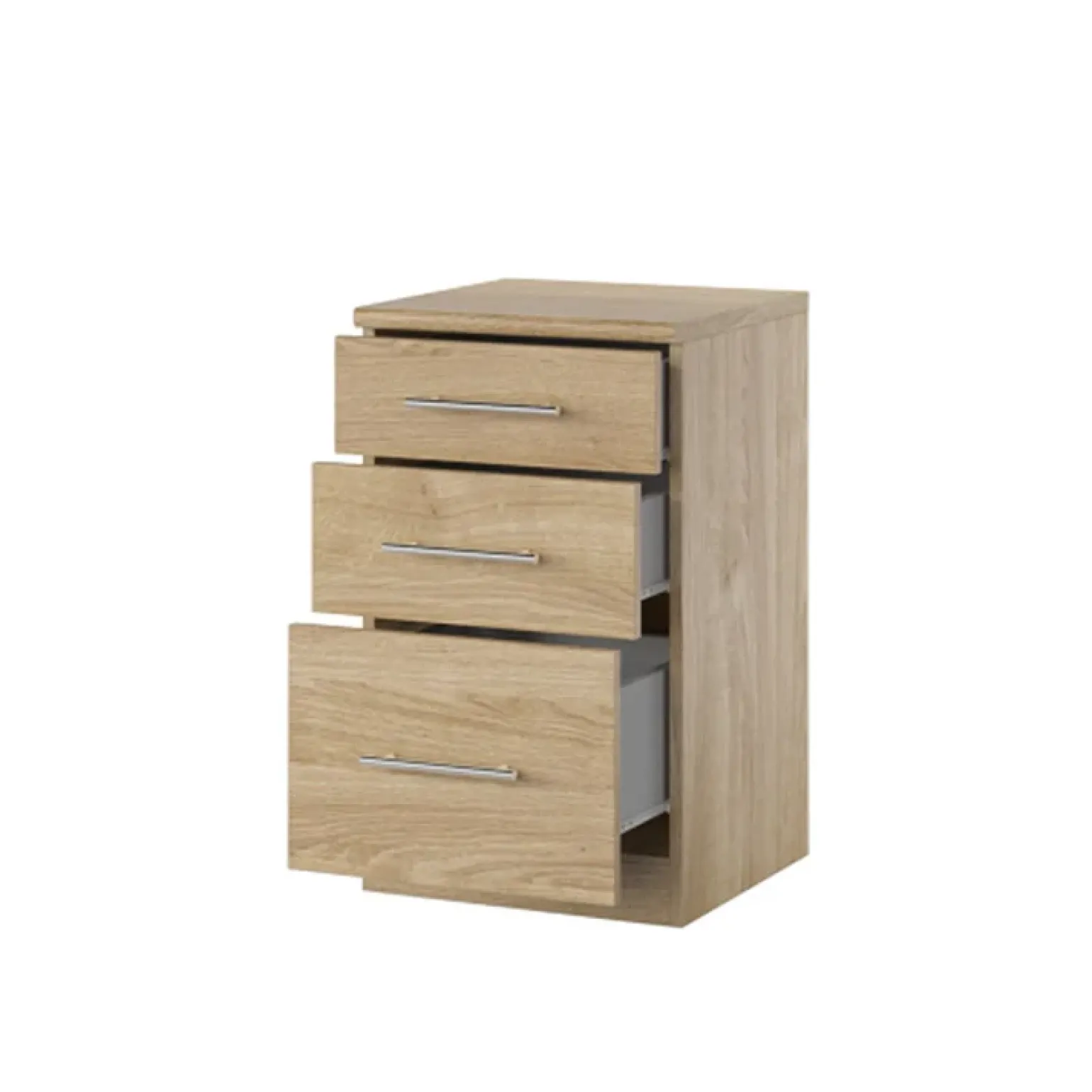 Comodino 37x63h cm 3 cassetti design rovere Dogliani