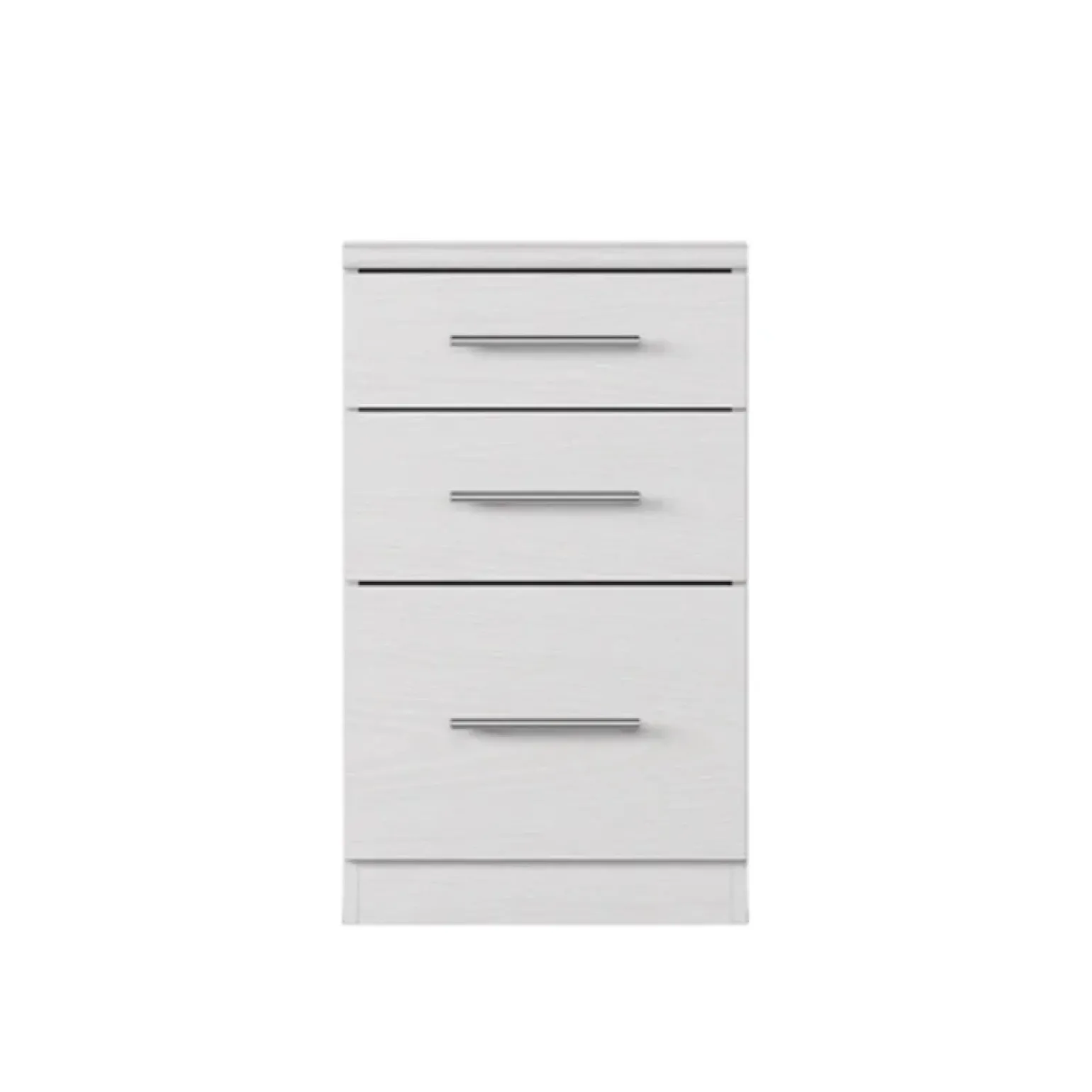 Comodino 37x63h cm 3 cassetti design bianco frassinato Dogliani