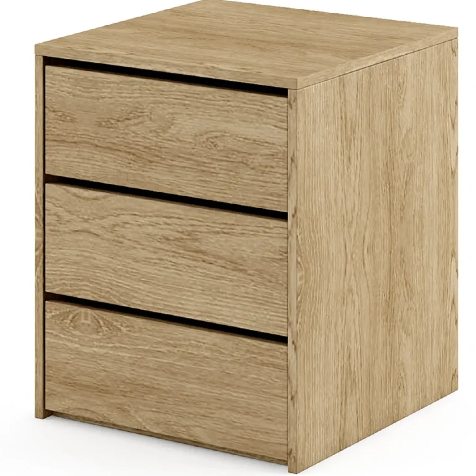 Comodino 50x60h cm 3 cassetti rovere Ombra