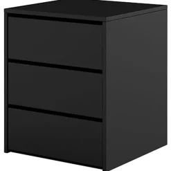 Comodino 50x60h cm 3 cassetti nero Ombra