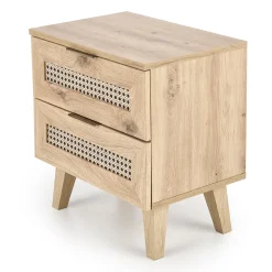 Comodino 50x52h cm 2 cassetti moderno rovere Sombra