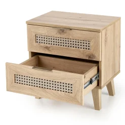 Comodino 50x52h cm 2 cassetti moderno rovere Sombra