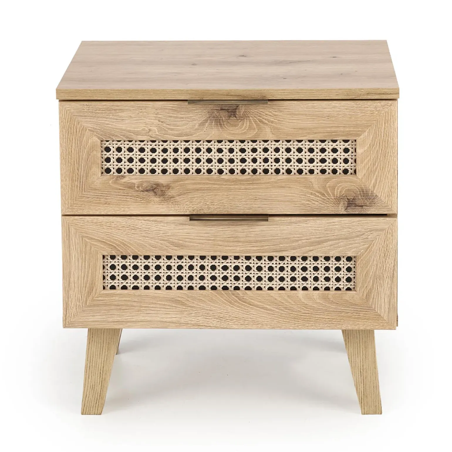 Comodino 50x52h cm 2 cassetti moderno rovere Sombra