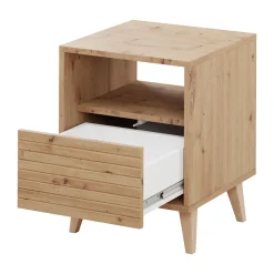 Comodino 40x52h cm 1 cassetto moderno rovere Branch