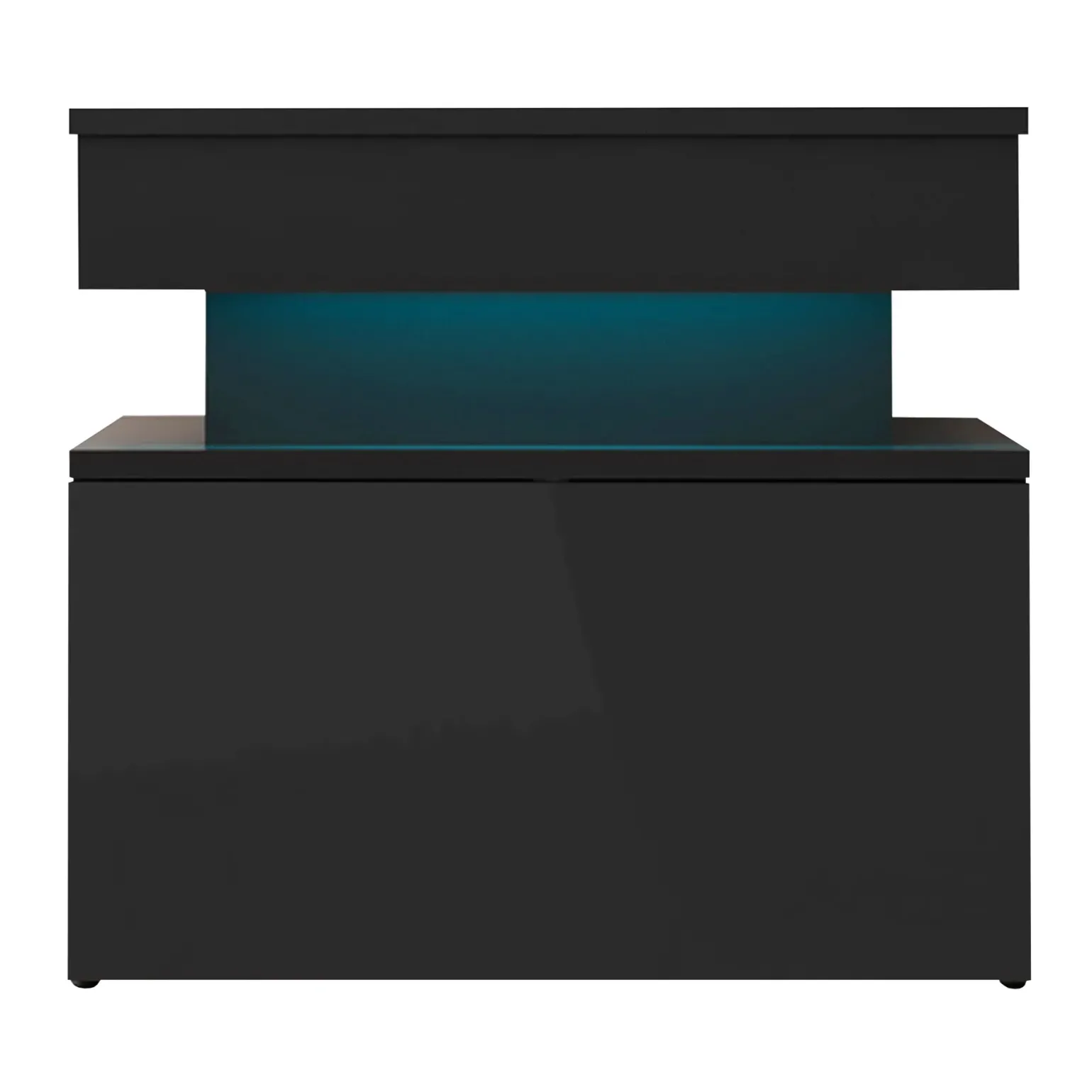 Comodino 55x51h cm 1 cassetto con LED nero Lumus