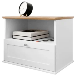 Comodino 62x48h cm 1 cassetto bianco rovere Relaxio