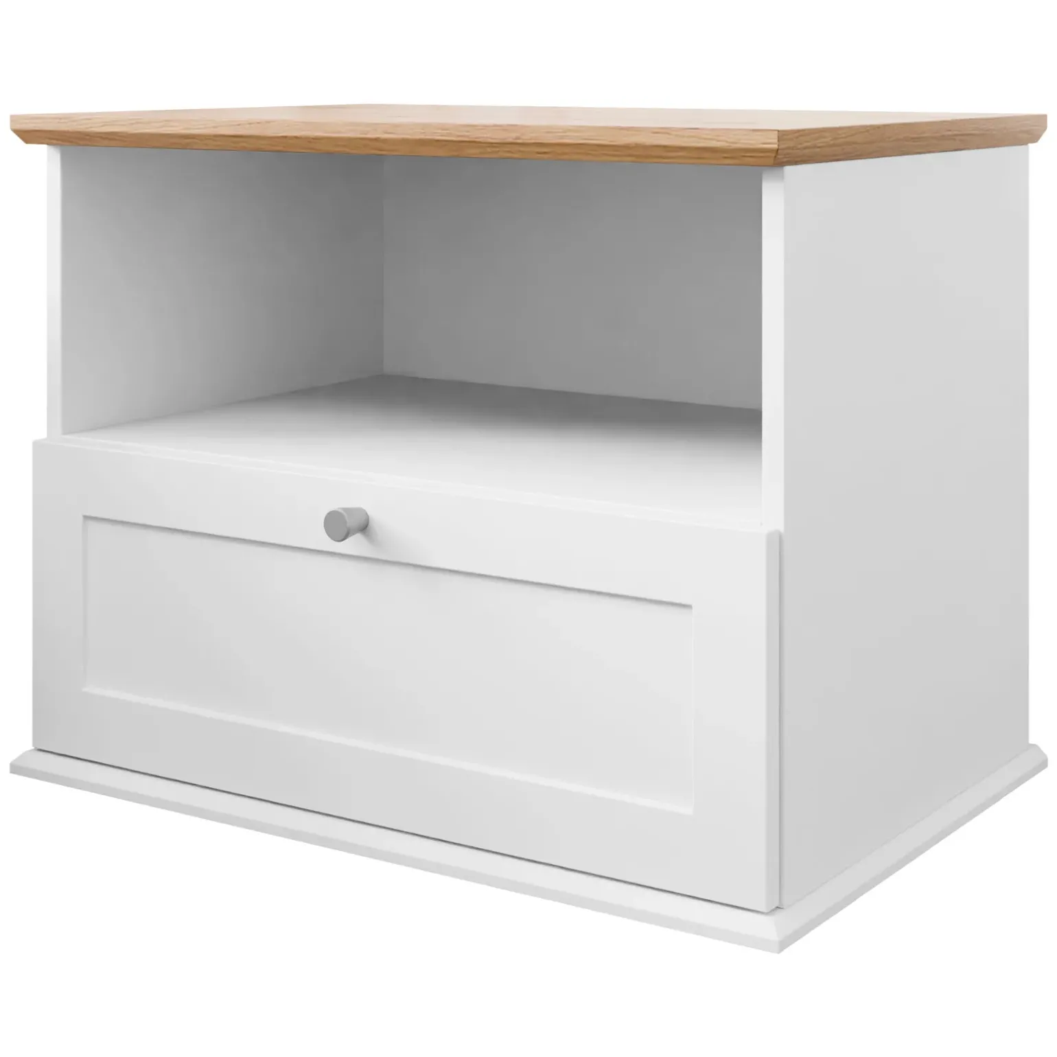 Comodino 62x48h cm 1 cassetto bianco rovere Relaxio