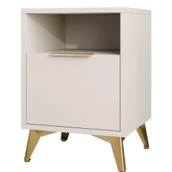 Comodino 44x60h cm 1 cassetto 1 vano beige Miriam