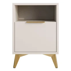Comodino 44x60h cm 1 cassetto 1 vano beige Miriam
