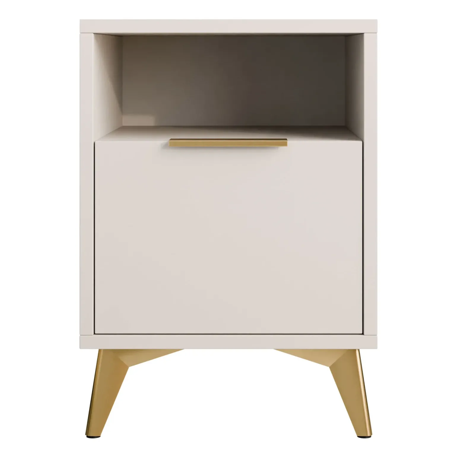 Comodino 44x60h cm 1 cassetto 1 vano beige Miriam