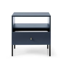 Comodino 54x56h cm 1 cassetto moderno blu notte Glory