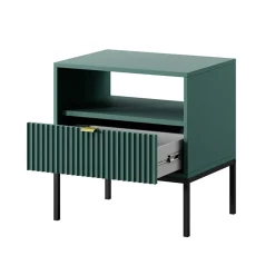 Comodino 54x56h cm 1 cassetto moderno verde Alisa