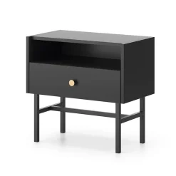 Comodino 55x52h cm 1 cassetto moderno nero Eterna