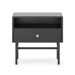 Comodino 55x52h cm 1 cassetto moderno nero Eterna