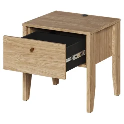 Comodino 45x46h cm 1 cassetto USB C rovere Noor