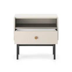 Comodino 55x52h cm 1 cassetto moderno beige Eterna