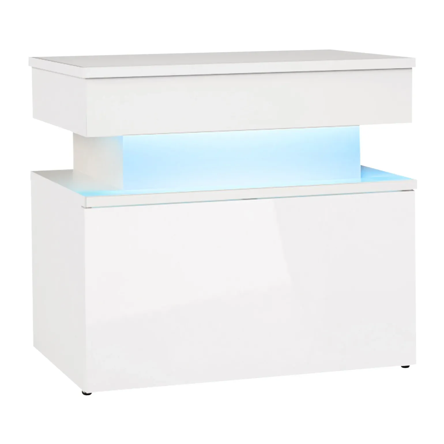 Comodino 55x51h cm 1 cassetto con LED bianco Lumus