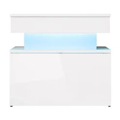 Comodino 55x51h cm 1 cassetto con LED bianco Lumus