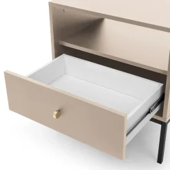 Comodino 54x56h cm 1 cassetto moderno beige Glory