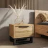Comodino 55x49h cm 1 cassetto rovere Petra