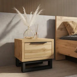 Comodino 55x49h cm 1 cassetto rovere Petra