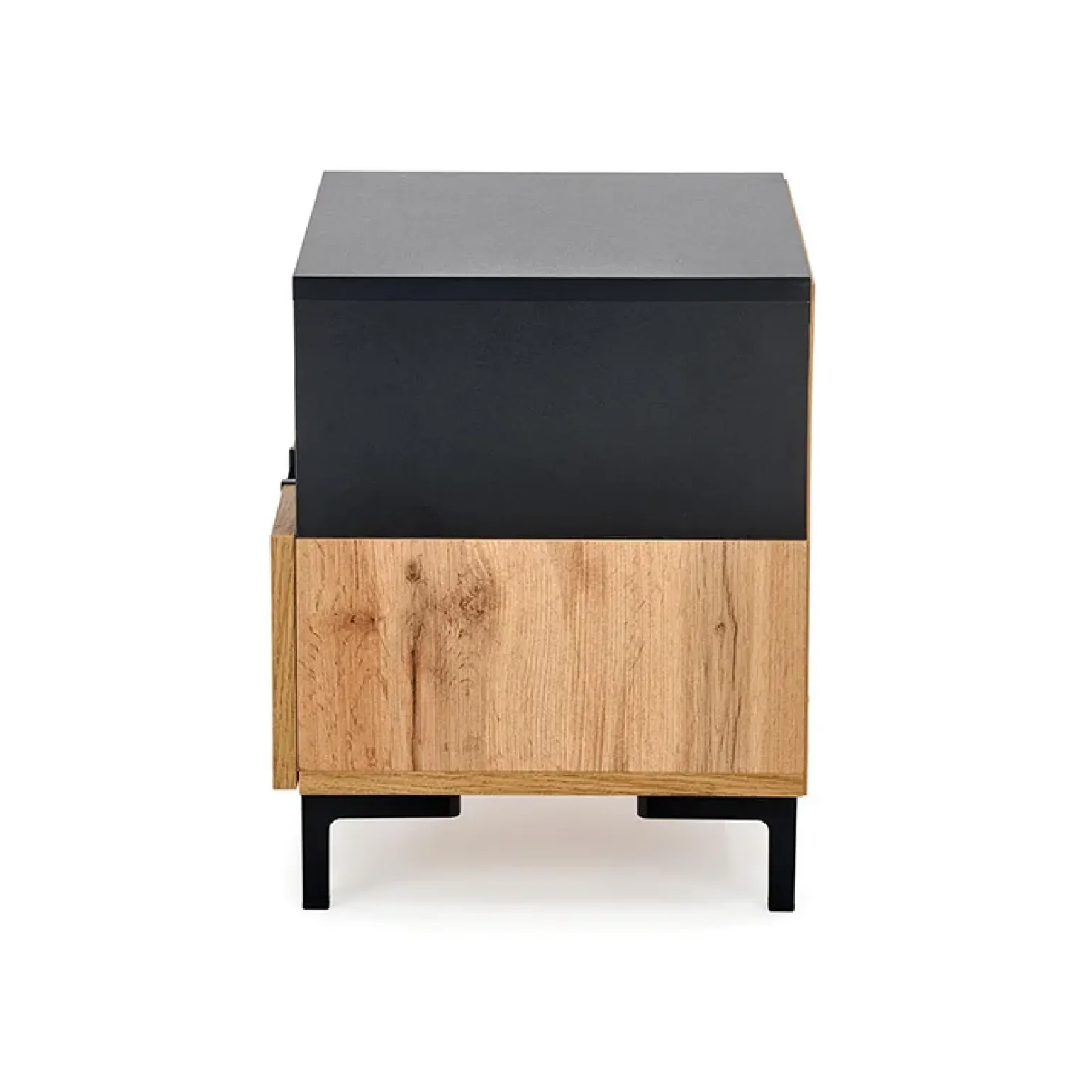 Comodino 40x52h cm 1 cassetto moderno rovere nero Ankara