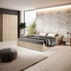 Comodino 40x40h cm 1 cassetto moderno rovere Tropea-Roma-Sorrento