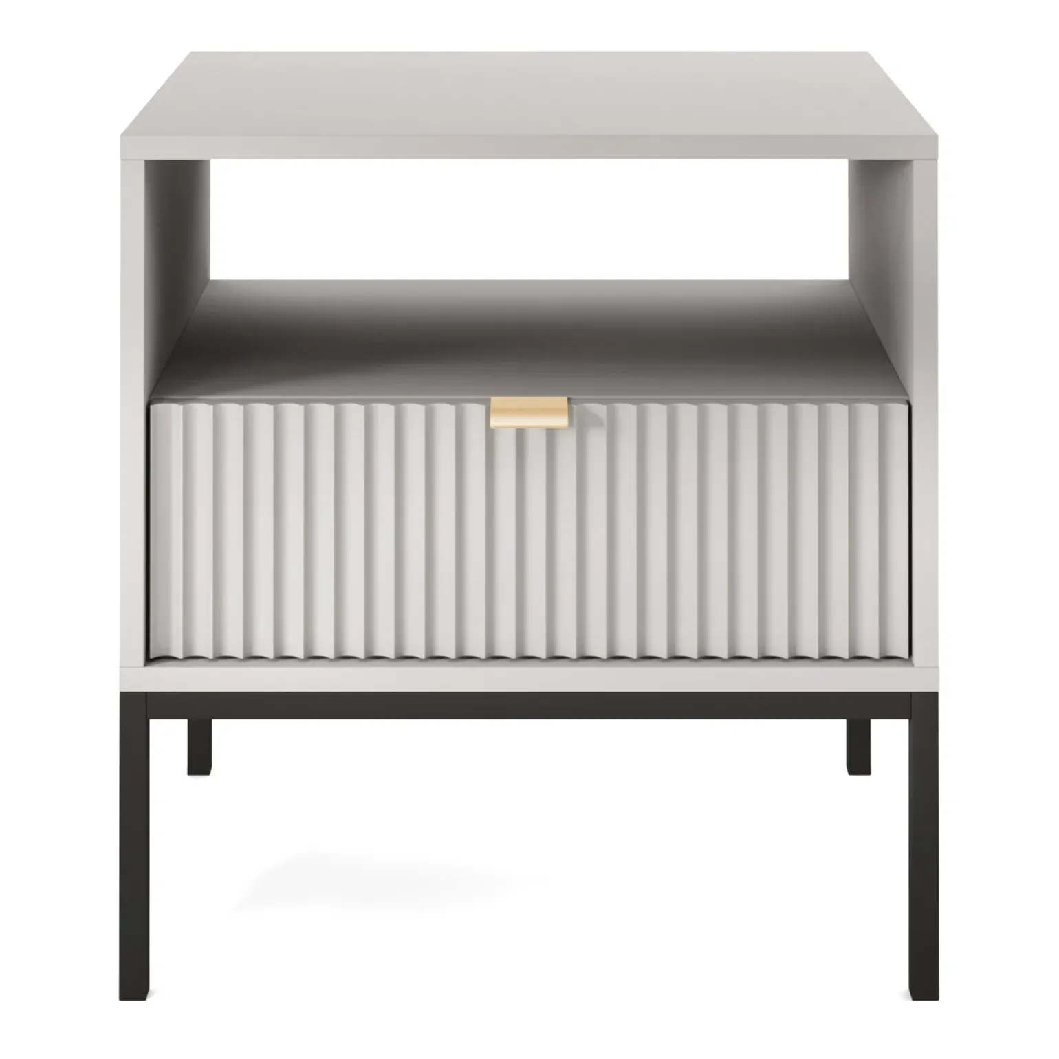 Comodino 54x56h cm 1 cassetto moderno grigio Alisa