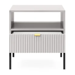 Comodino 54x56h cm 1 cassetto moderno grigio Alisa