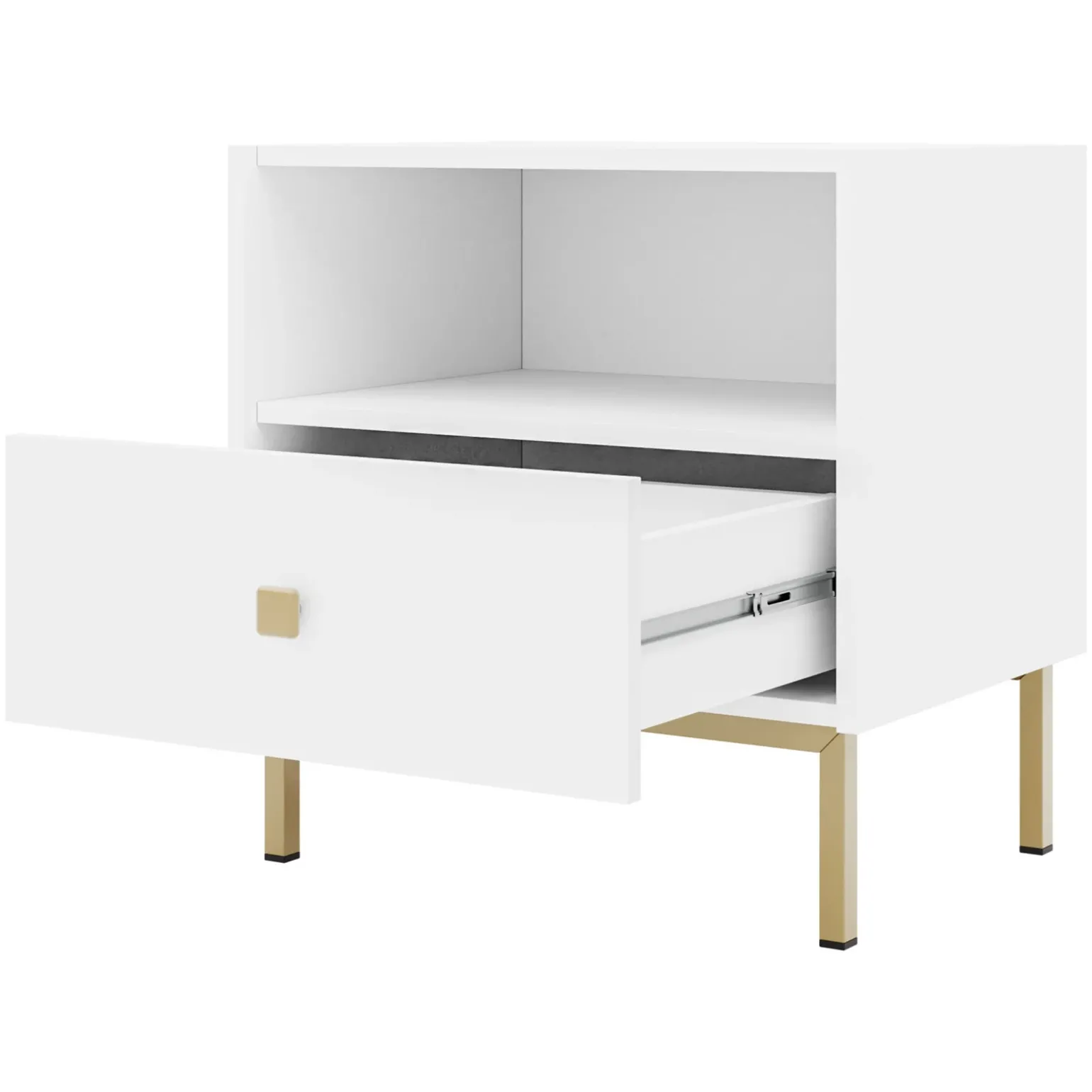Comodino 55x56h cm 1 vano 1 cassetto bianco opaco Giuggiola