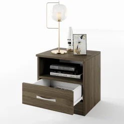 Comodino 40x41h cm con cassetto moderno noce Selvaggia