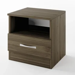 Comodino 40x41h cm con cassetto moderno noce Selvaggia