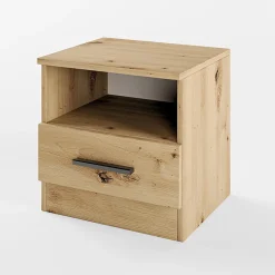 Comodino 40x41h cm con cassetto moderno rovere rustico Selvaggia