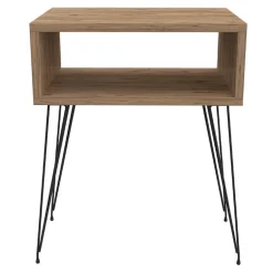 Comodino 45x59h cm design industrial rovere Jamar