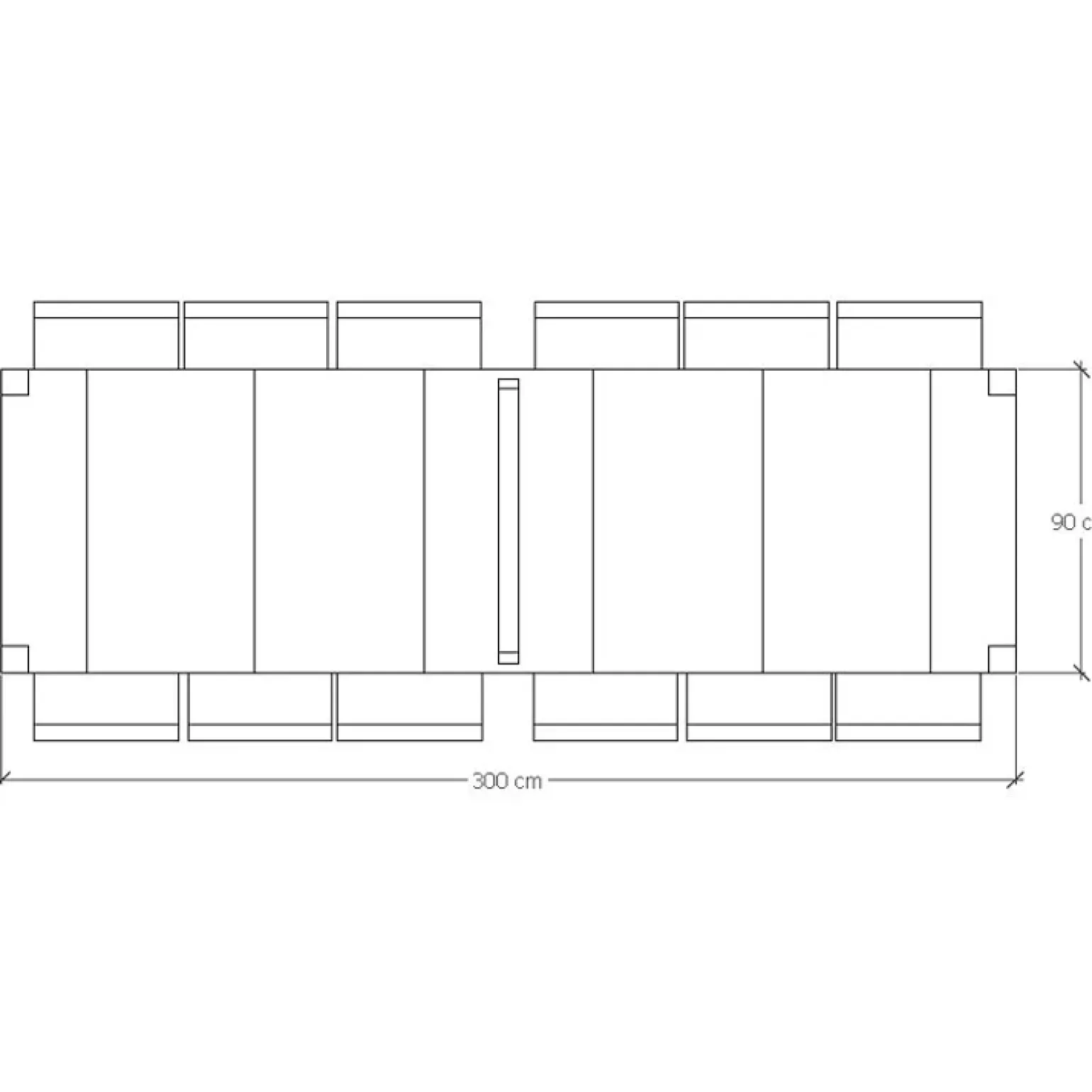 Consolle 50/300cm allungabile bianco frassinato Pandora 90 Gihome®