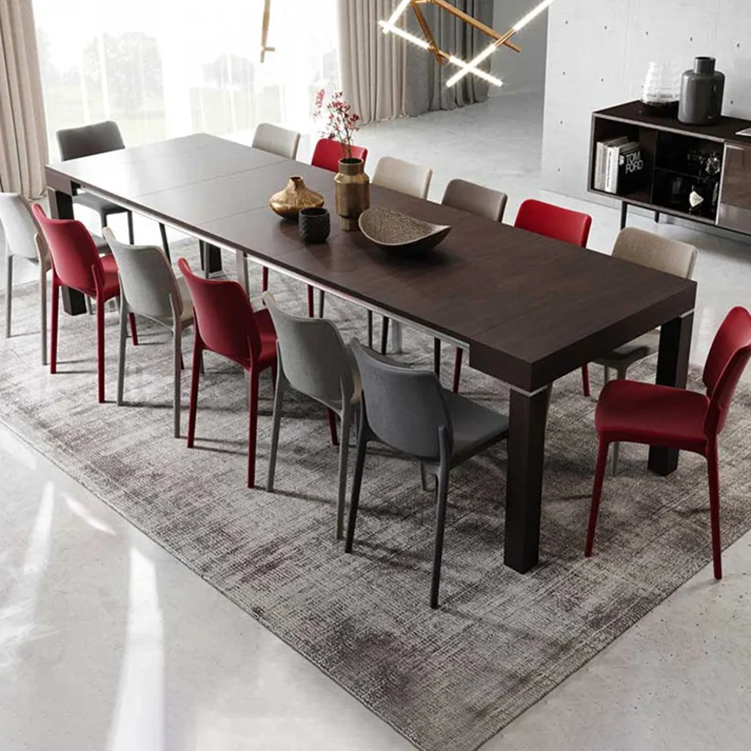 Consolle 50/300cm allungabile moderno wengé Pandora 110 Gihome®